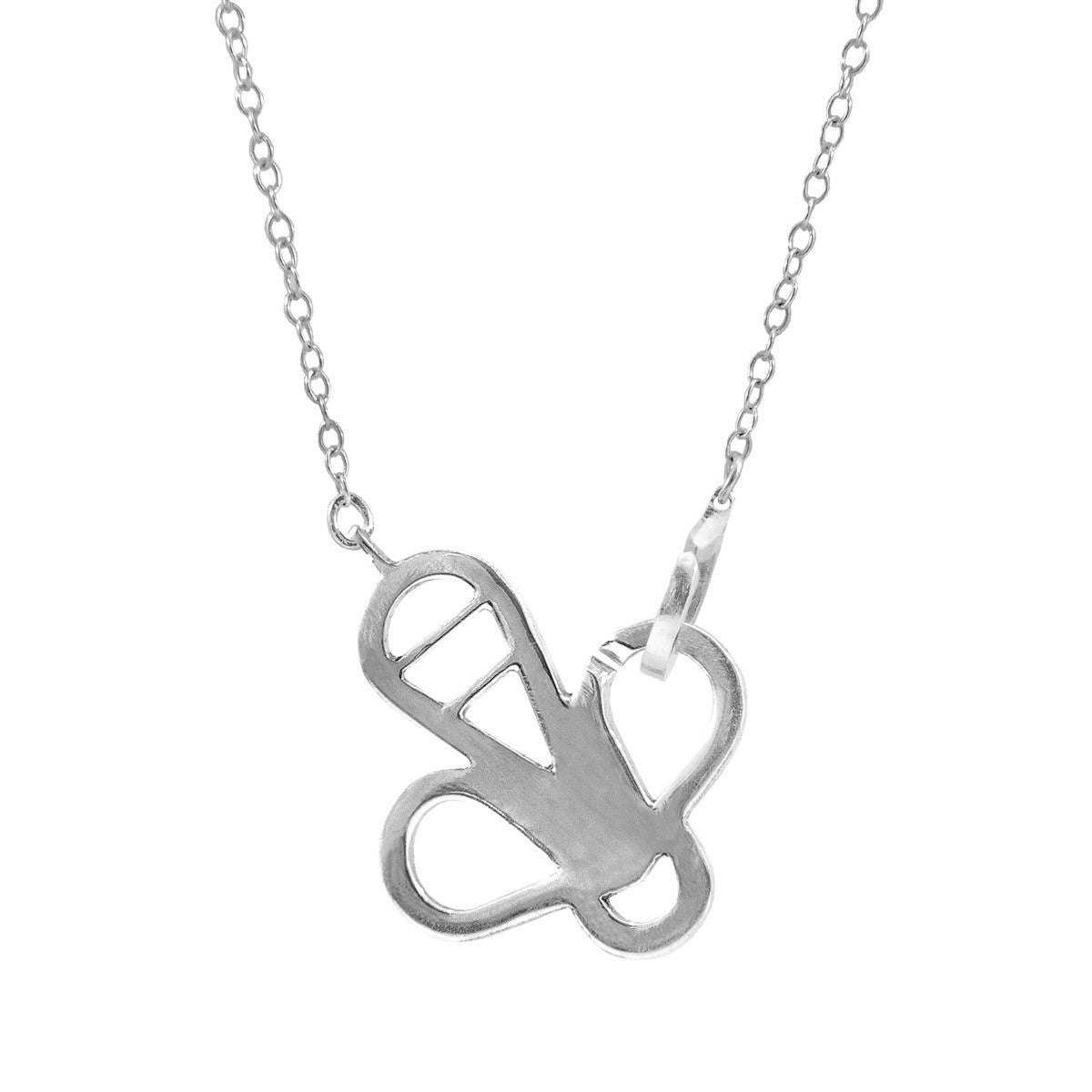 Flying Bee Link Paradise Silver Necklace Pendant