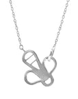 Flying Bee Link Paradise Silver Necklace Pendant