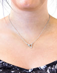 Geometric Triangle Link Paradise Silver Necklace Pendant