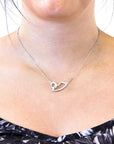 Kissing Lips Link Paradise Silver Necklace Pendant