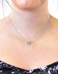Twin Circle Link Paradise Silver Necklace Pendant