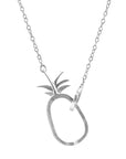Tropical Pineapple Link Paradise Silver Necklace Pendant