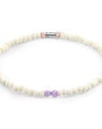 Pastel Off White - Multicoloured Evelyn Silver and Glass SKINNY Bracelet