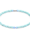 Pastel Green - Blue Evelyn Silver and Glass SKINNY Bracelet