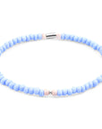 Pastel Blue - Pink Evelyn Silver and Glass SKINNY Bracelet