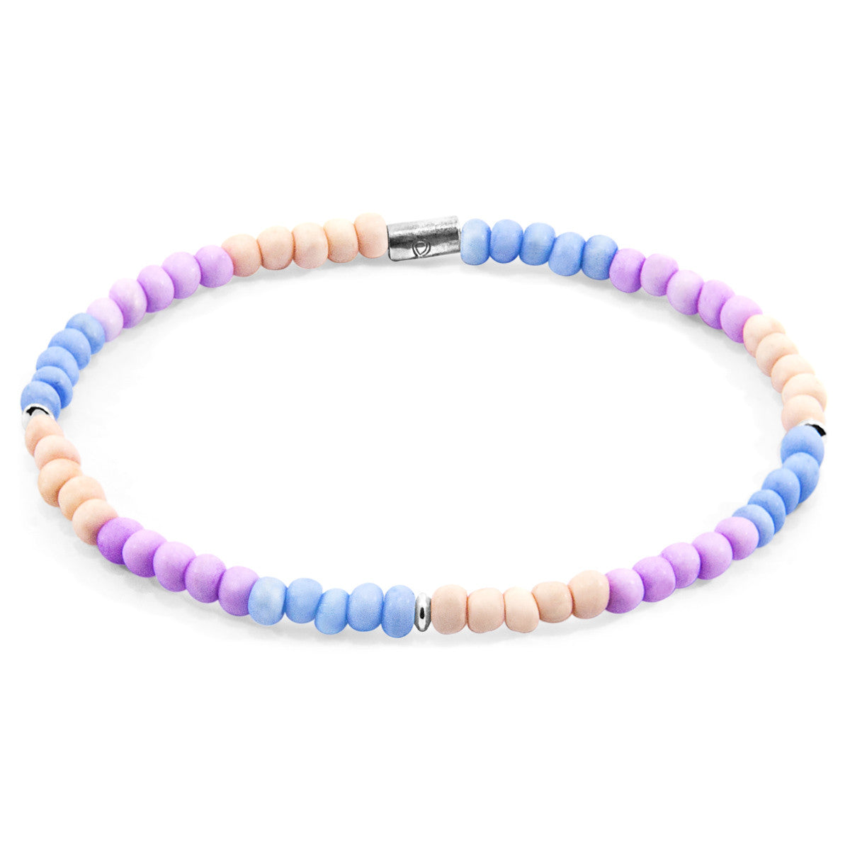 Pastel Multicoloured Sophia Silver and Glass SKINNY Bracelet