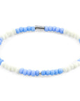 Pastel Blue - Off White Sophia Silver and Glass SKINNY Bracelet