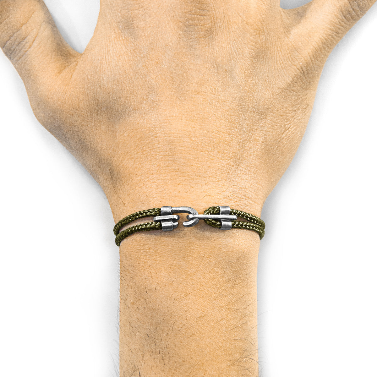 Khaki Green Canterbury Silver and Rope Bracelet