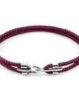 Aubergine Purple Canterbury Silver and Rope Bracelet