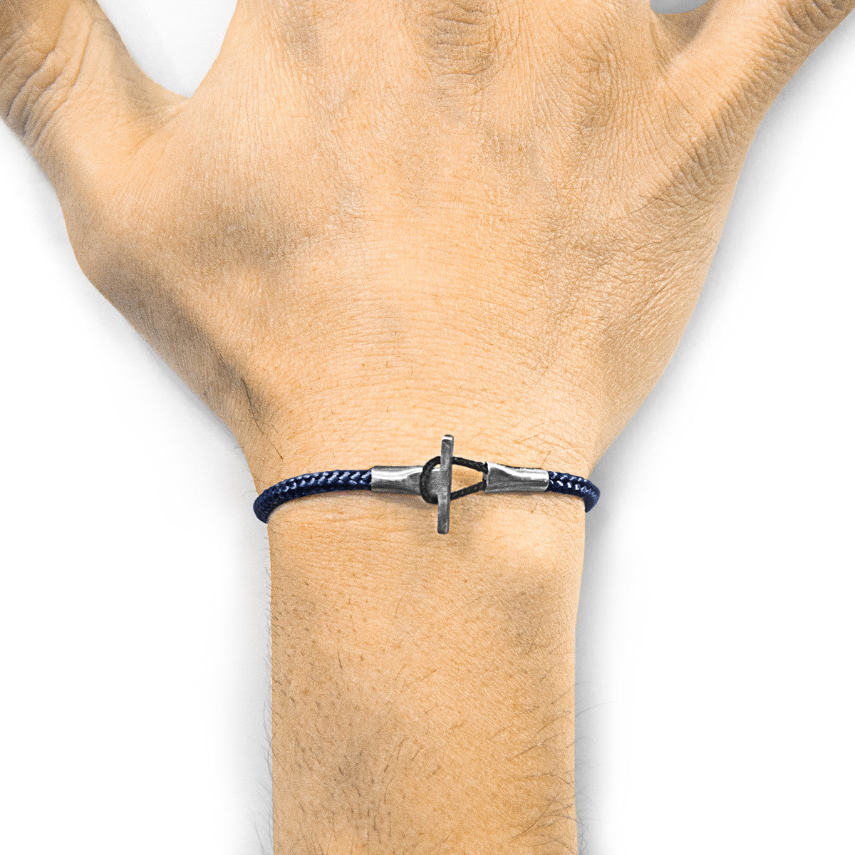 Navy Blue Cambridge Silver and Rope Bracelet