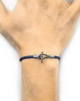 Navy Blue Cambridge Silver and Rope Bracelet