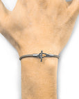 Sand Brown Cambridge Silver and Rope Bracelet