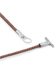 Copper Pink Cambridge Silver and Rope Bracelet