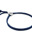 Navy Blue Pembroke Silver and Rope Bracelet