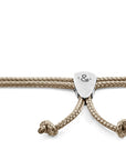 Sand Brown Pembroke Silver and Rope Bracelet