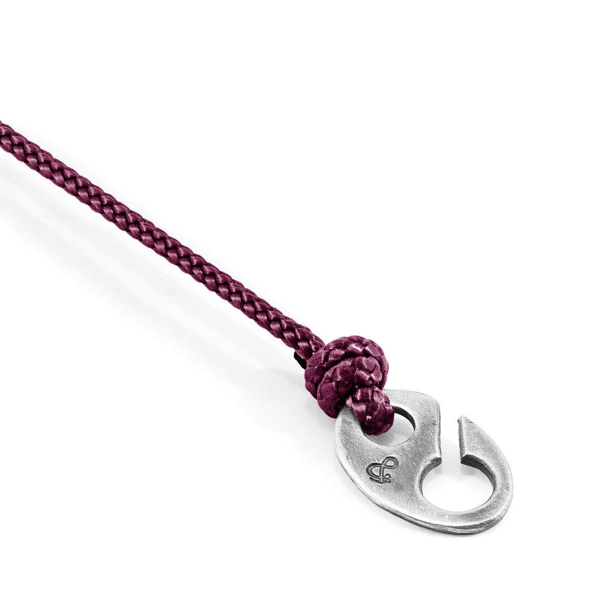 Aubergine Purple Windsor Silver and Rope Bracelet
