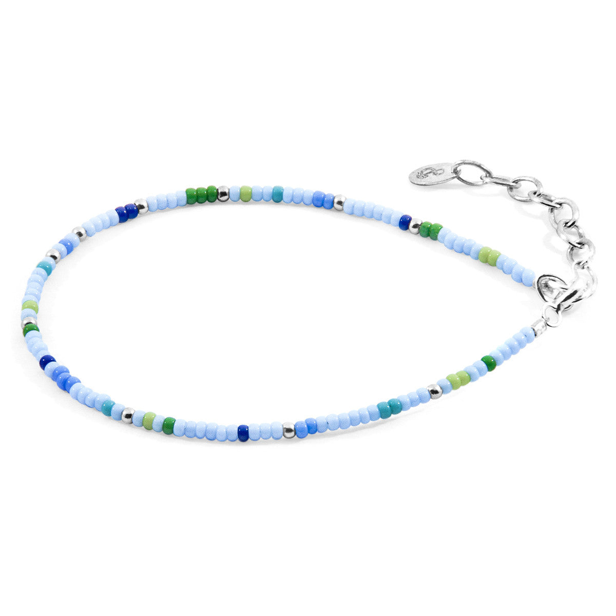 Blue - Green Ellie Silver and Miyoko Glass Bracelet