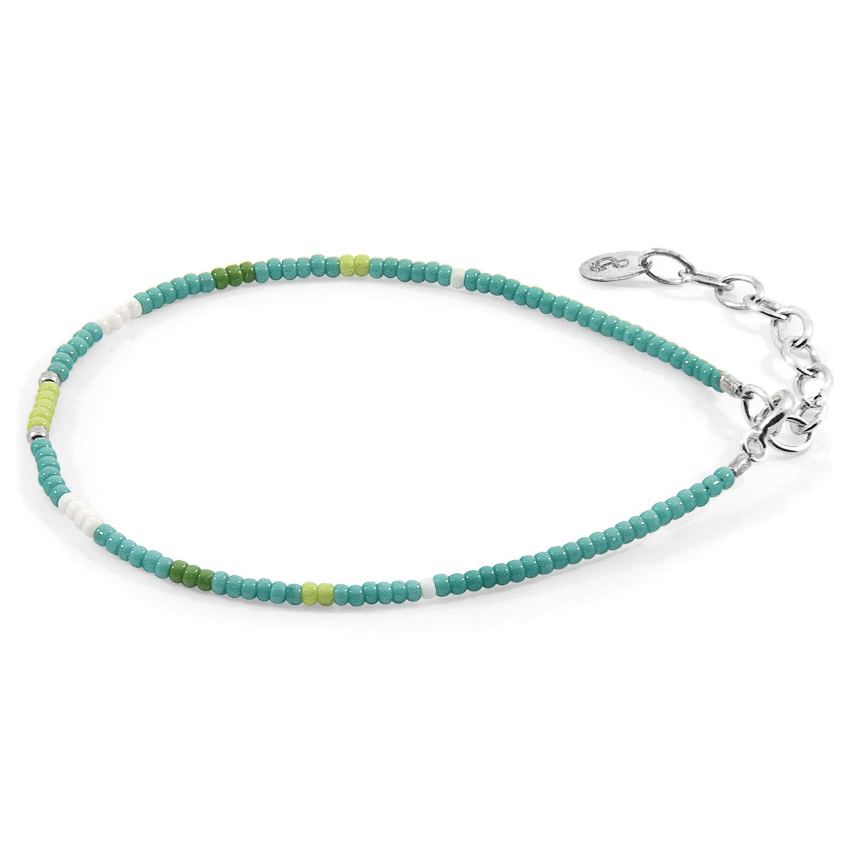 Green - Green Layla Silver and Miyoko Glass Bracelet