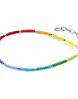Multicoloured Rainbow Zoey Silver and Miyoko Glass Bracelet