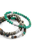Brown Tigers Eye Atrato Silver and Stone Bracelet