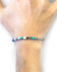 Multicoloured Multi-Gem Atrato Silver and Stone Bracelet