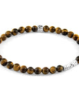 Brown Tigers Eye Atrato Silver and Stone Bracelet