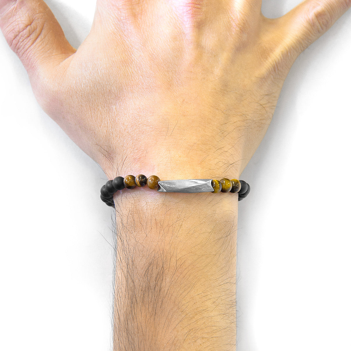 Brown Tigers Eye Orinoco Silver and Stone Bracelet