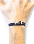Navy Blue Admiral Anchor Silver and Rope Bracelet
