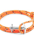 Orange Admiral Anchor Silver and Rope Bracelet (No. 1-75 Only)