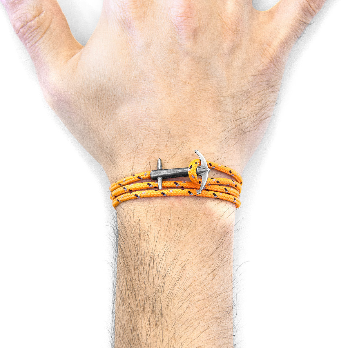 Orange Admiral Anchor Silver and Rope Bracelet (No. 1-75 Only)