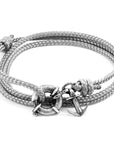 Classic Grey Clyde Anchor Silver and Rope Bracelet
