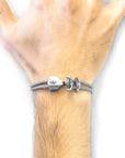Classic Grey Delta Anchor Silver and Rope Bracelet