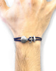 Navy Blue Delta Anchor Silver and Rope Bracelet