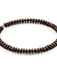 Grey Agate and Brown Coconut Shell Adam Silver and Stone SKINNY Bracelet