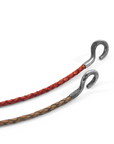 Amber Red Charles Silver and Braided Leather SKINNY Bracelet