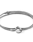 Classic Grey Charles Silver and Rope SKINNY Bracelet