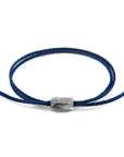 Navy Blue Edward Silver and Rope SKINNY Bracelet