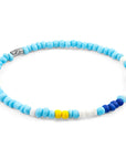 Blue - Turquoise Edgar Silver and Glass SKINNY Bracelet
