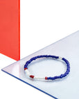 Red - Blue Henry Silver and Glass SKINNY Bracelet