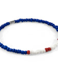 Red - Blue Henry Silver and Glass SKINNY Bracelet