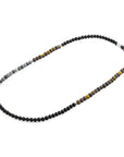 Black Onyx, Grey Jasper and Brown Tigers Eye Isaac Silver and Stone SKINNY Necklace x Wrap Bracelet