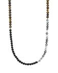 Black Onyx, Grey Jasper and Brown Tigers Eye Isaac Silver and Stone SKINNY Necklace x Wrap Bracelet