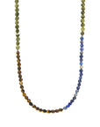 Brown Tigers Eye, Blue Sodalite and Green Jade Isaac Silver and Stone SKINNY Necklace x Wrap Bracelet