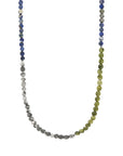 Grey Jasper, Green Jade and Blue Sodalite Isaac Silver and Stone SKINNY Necklace x Wrap Bracelet