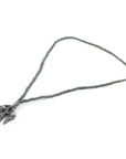 Grey Jasper Marcus Silver, Stone and Braided Cotton Voile SKINNY Necklace x Wrap Bracelet