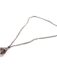 Brown Tigers Eye Marcus Silver, Stone and Braided Cotton Voile SKINNY Necklace x Wrap Bracelet