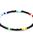 Black - Multicoloured Oscar Silver and Glass SKINNY Bracelet