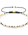 White Turquoise Percy 9ct Yellow Gold and Stone SKINNY Macrame Bracelet