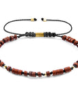 Brown Turquoise Percy 9ct Yellow Gold and Stone SKINNY Macrame Bracelet