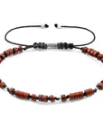 Brown Turquoise Percy Silver and Stone SKINNY Macrame Bracelet